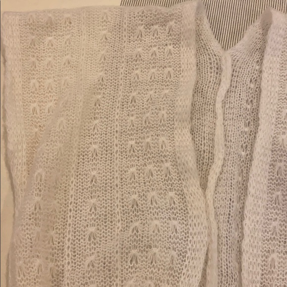 Vintage S-M White Ivory Wrap Crop Sweater Tie - Picture 4 of 13